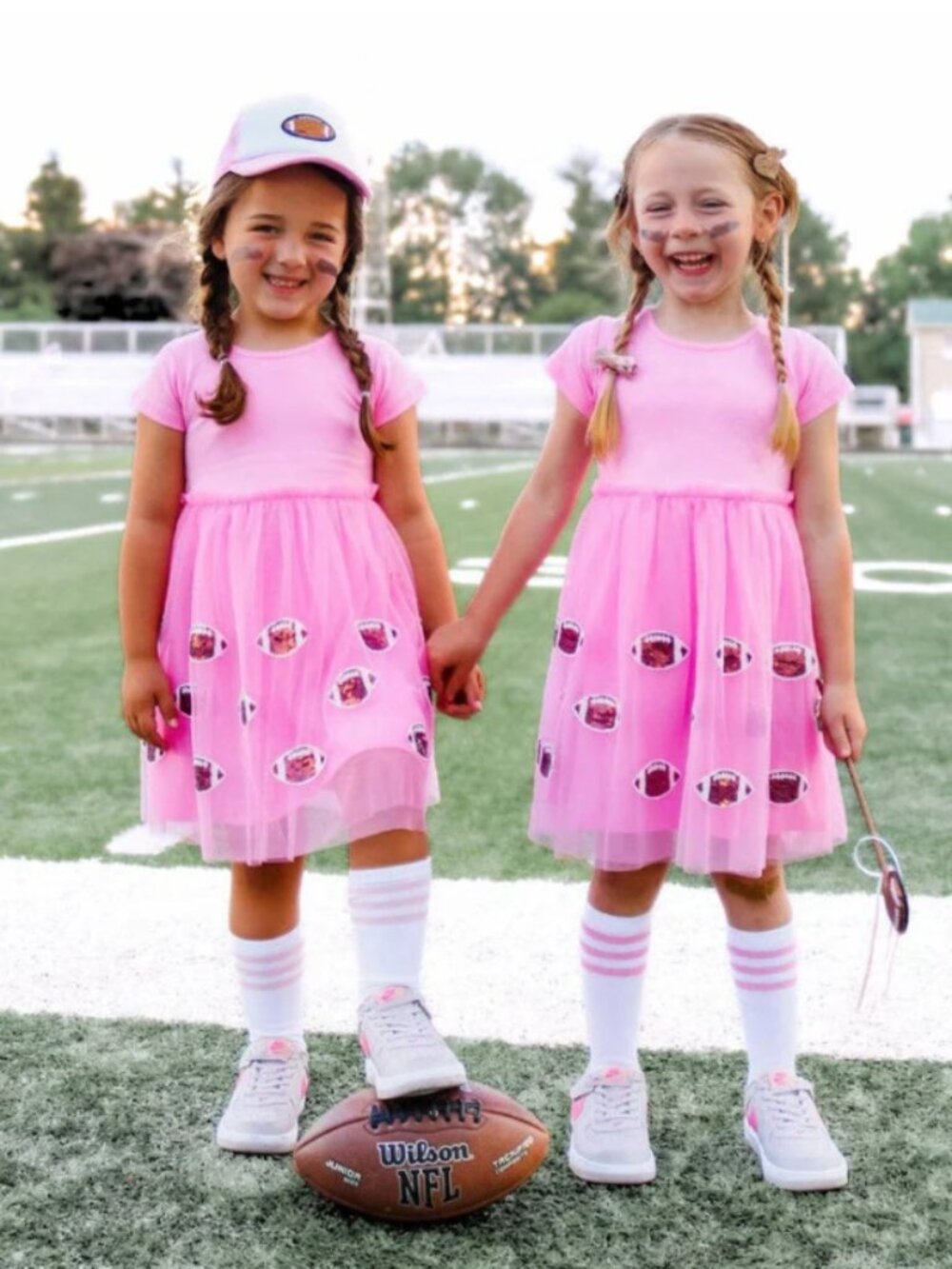NWT SWEET WINK Girls Football Sequin Short Sleeve Pink Tutu Dress - Picture 4 of 7